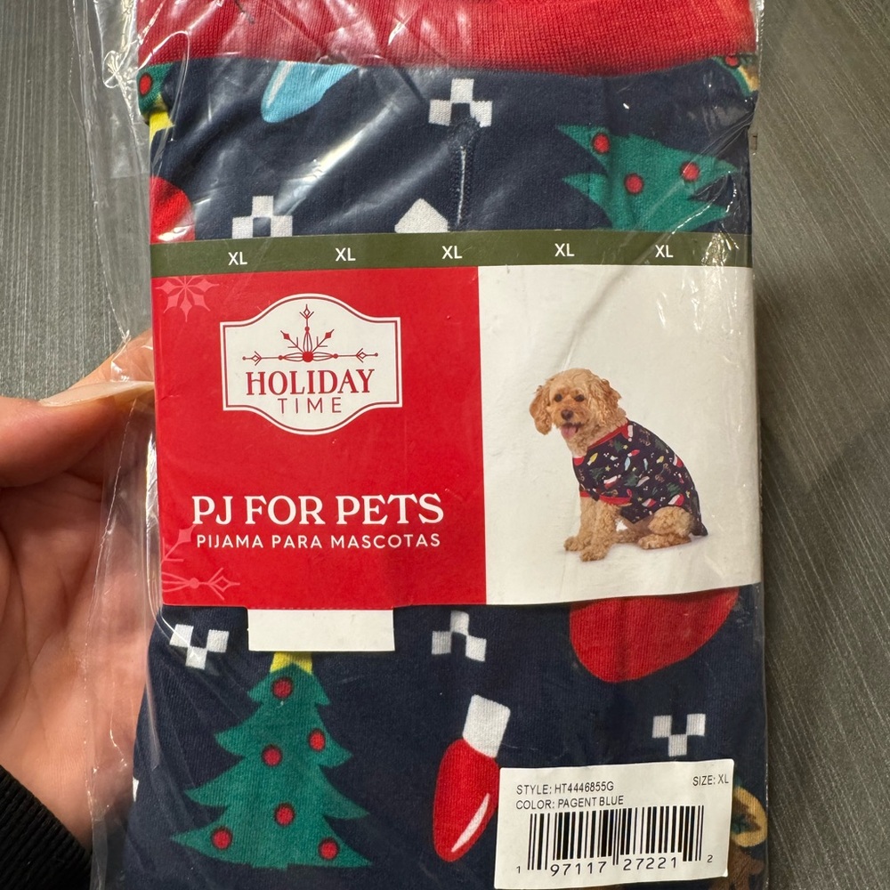 Holiday Time Festive Pet Pajamas - Red and Green